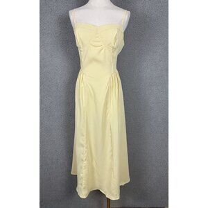 Agymynx Corset Maxi Dress Vintage Inspired Sweetheart Neckline Yellow XL NWT's